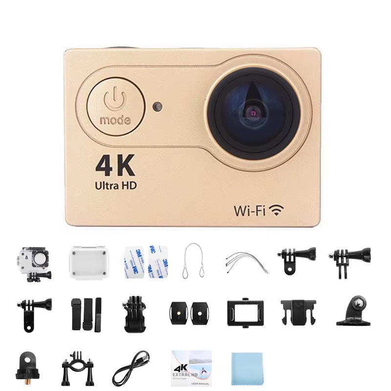 Ultra HD 4K Action Camera 720P/30FPS Wifi Underwater Cameras Waterproof Helmet Bicycle Video Recording Cameras Outdoor Sport Cam