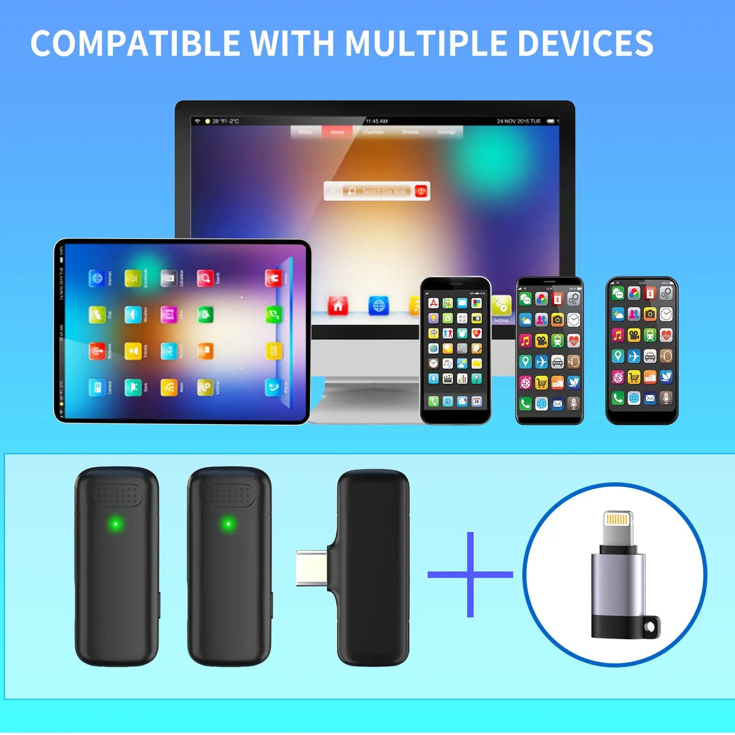 JOCEEY Wireless Microphone for Iphone, Youtube Video Recording Interview Professional Wireless Microphone, Wireless Lapel Mic