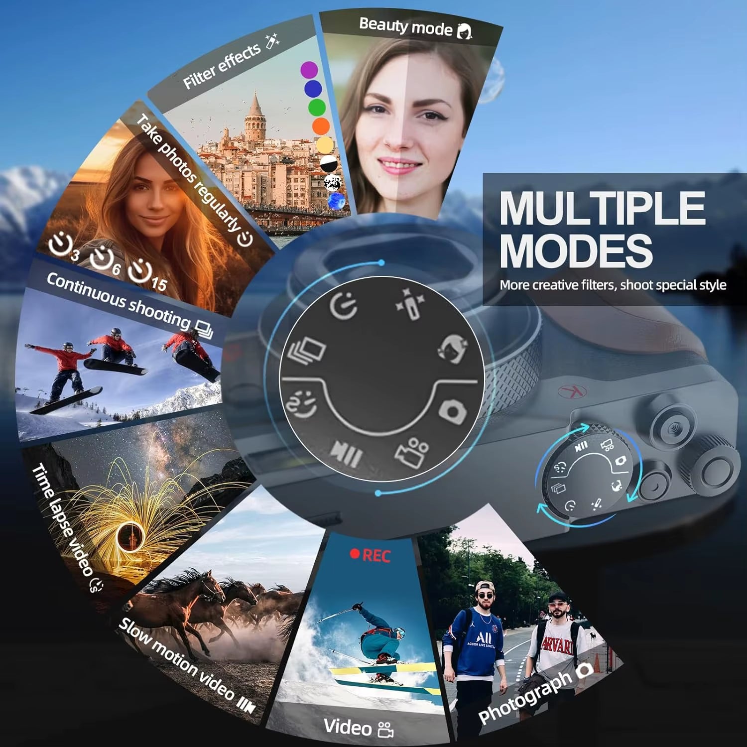Digital Camera 56MP Cameras for Photography 4K Vlogging Camera for Youtube 180°Flip Screen Digital Point and Shoot Camera