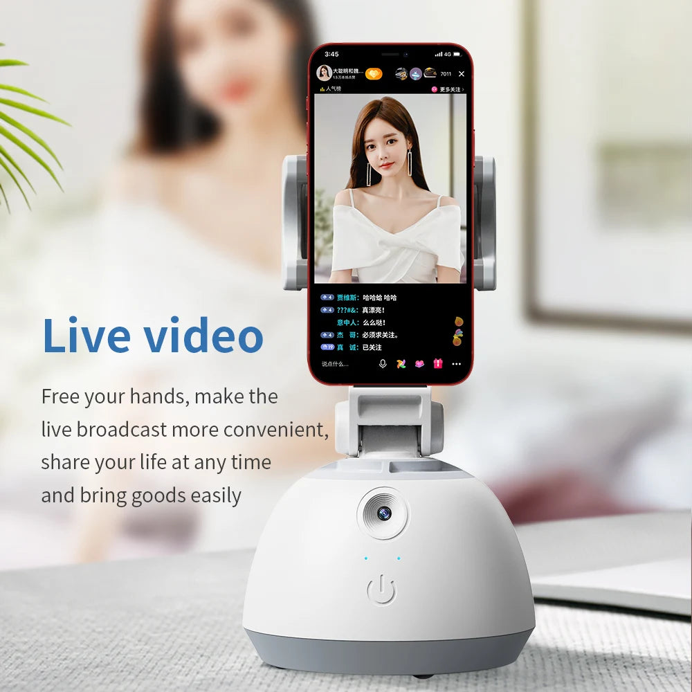 Smart Gimbal Face Tracking Shooting Selfie Stick 360 Object Dual Axis Tracking Gimbal Holder All-In-One Rotation Phone Holder