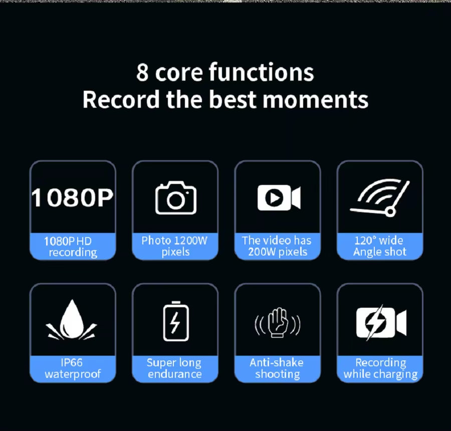 HD 1080P Action Camera Video Bicycle with Stabilization Helmet Mini Ultralight Road Wifi Sports Portable Body for Motorcycles