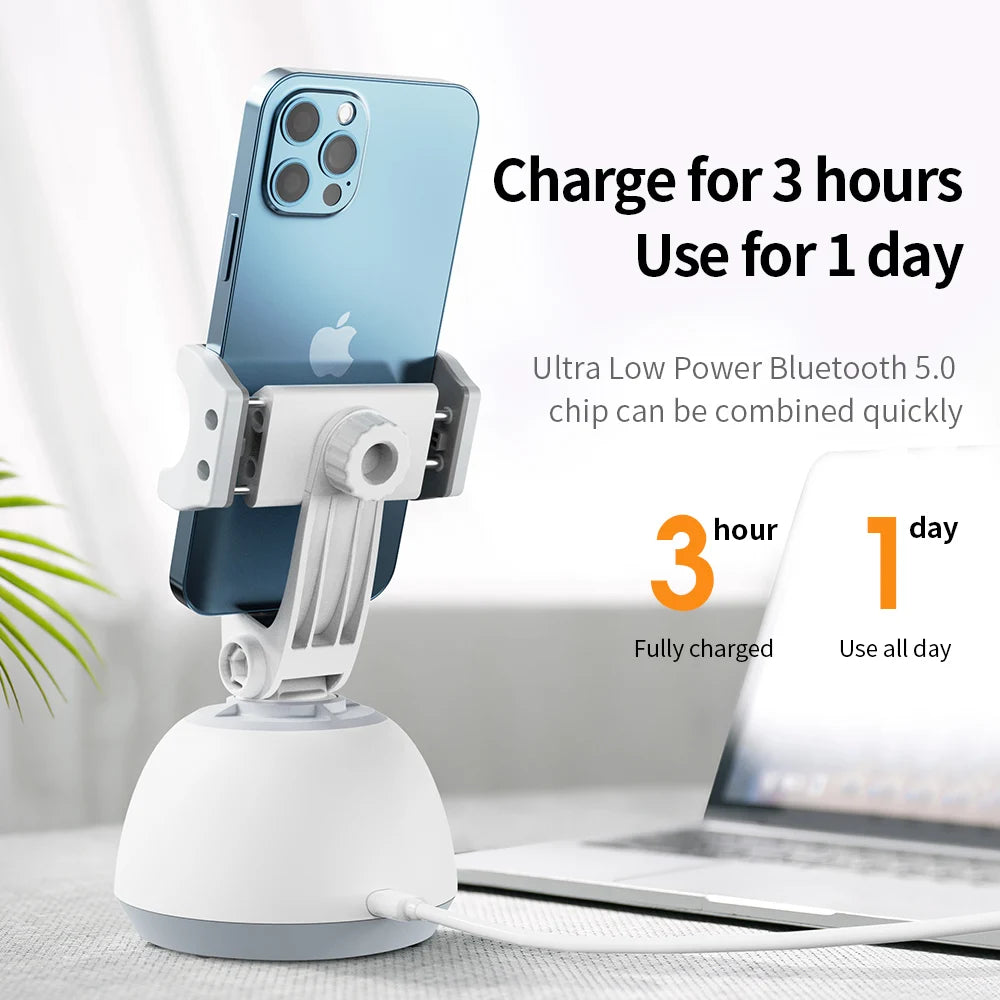 Smart Gimbal Face Tracking Shooting Selfie Stick 360 Object Dual Axis Tracking Gimbal Holder All-In-One Rotation Phone Holder