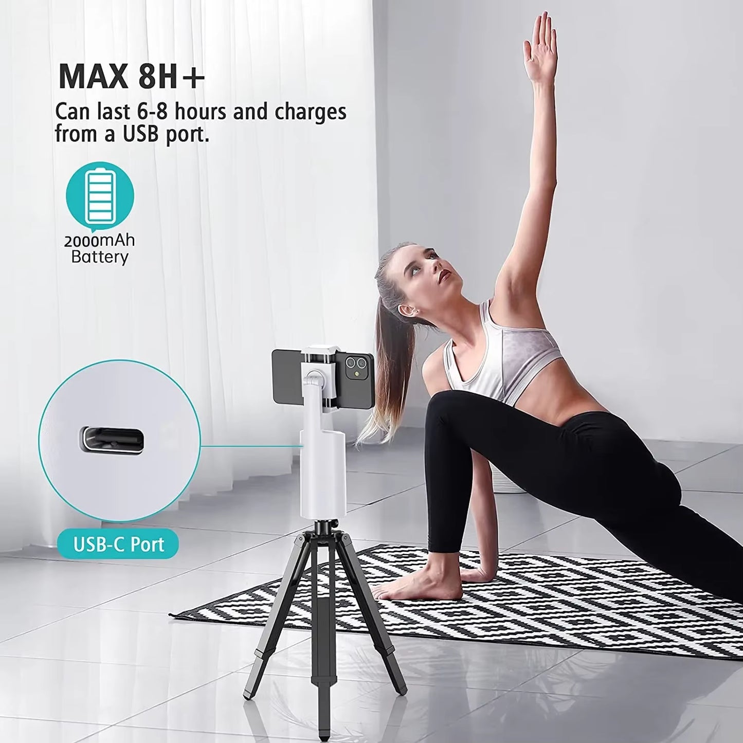 360° Auto Face Tracking Gimbal Stabilizer Auto AI Smart Gimbal Tripod Phone Holder Photography for Tiktok Live Video Vlog