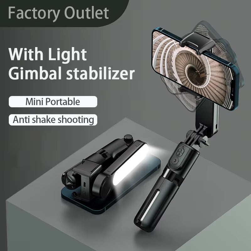 Handheld Selfie Stick Gimbal Stabilizer Holder Adjustable Fill Light Selfie Stand Bluetooth Mobile Phone for Iphone Samsung
