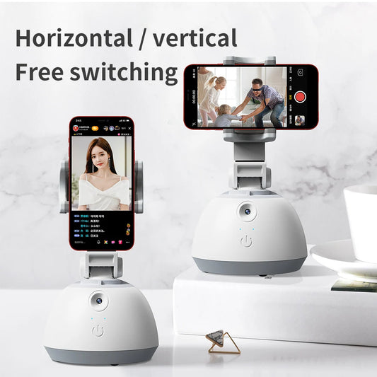 Smart Gimbal Face Tracking Shooting Selfie Stick 360 Object Dual Axis Tracking Gimbal Holder All-In-One Rotation Phone Holder