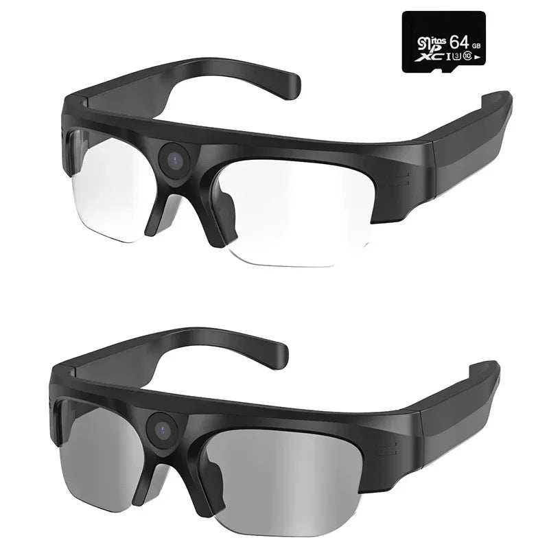 2K HD Action Camera Glasses Video Recording Sport Sunglasses with Bluetooth Speakers Call Smart Glasses 4K Ultra Mini Camera