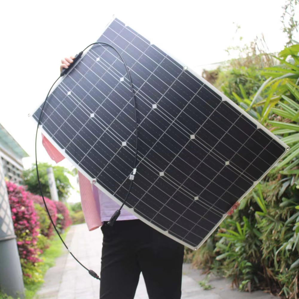 Solar Panel Kit Complete 400W 300W 200W 100W 12V Flexible Solar Power Panel for Solar Battery Charger/Power Bank/Camping/Hiking