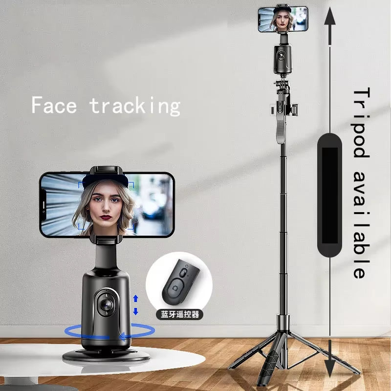 360° Auto Face Tracking Gimbal Stabilizer Auto AI Smart Gimbal Tripod Phone Holder Photography for Tiktok Live Video Vlog