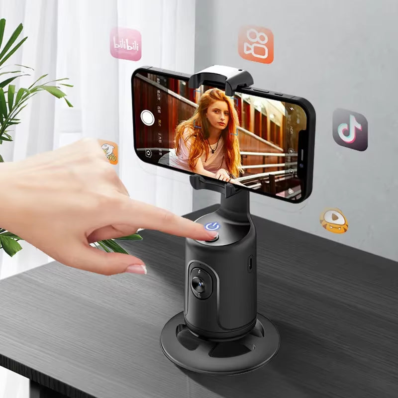 360° Auto Face Tracking Gimbal Stabilizer Auto AI Smart Gimbal Tripod Phone Holder Photography for Tiktok Live Video Vlog
