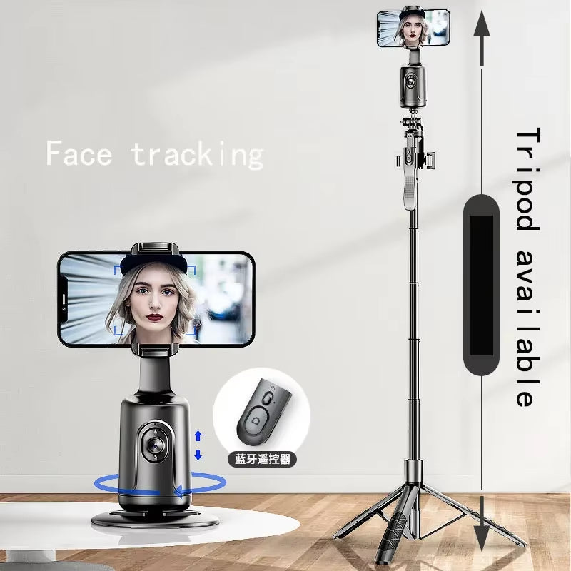 360° Auto Face Tracking Gimbal Stabilizer Auto AI Smart Gimbal Tripod Phone Holder Photography for Tiktok Live Video Vlog