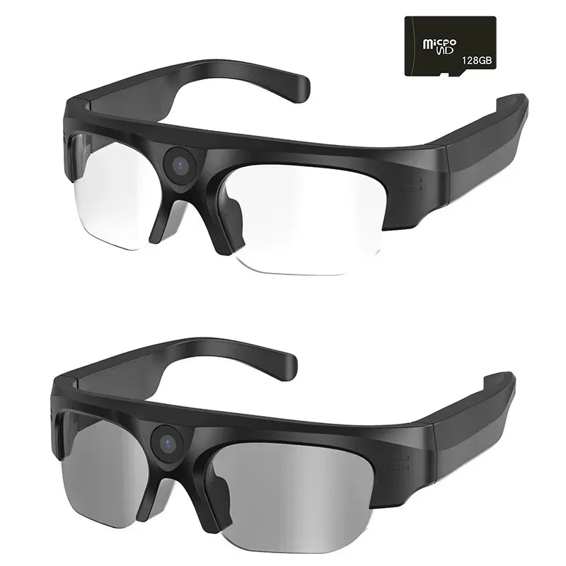 2K HD Action Camera Glasses Video Recording Sport Sunglasses with Bluetooth Speakers Call Smart Glasses 4K Ultra Mini Camera