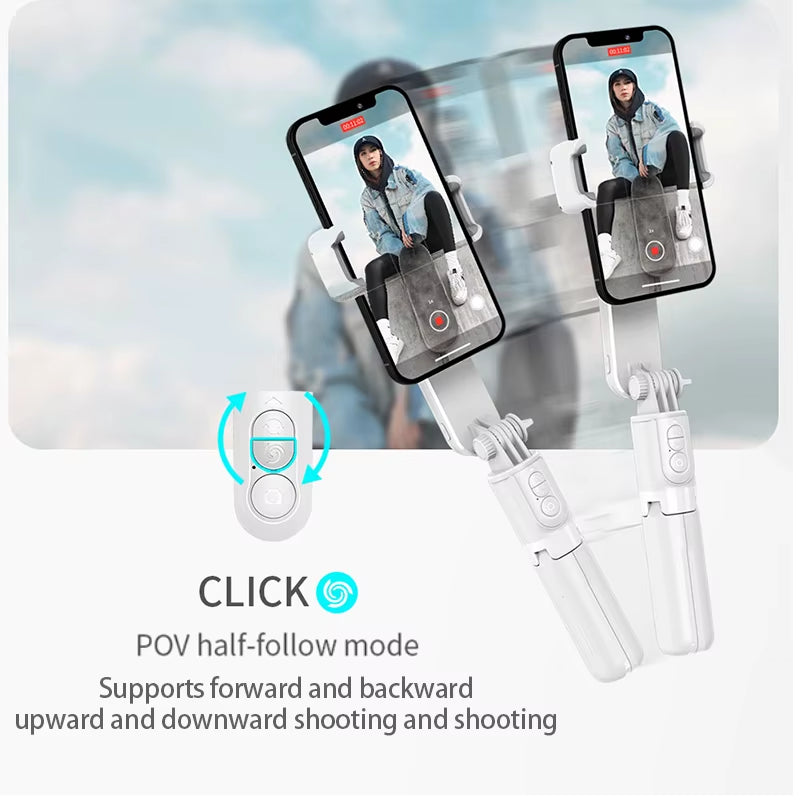 Handheld Selfie Stick Gimbal Stabilizer Holder Adjustable Fill Light Selfie Stand Bluetooth Mobile Phone for Iphone Samsung