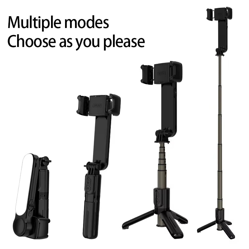 Handheld Selfie Stick Gimbal Stabilizer Holder Adjustable Fill Light Selfie Stand Bluetooth Mobile Phone for Iphone Samsung