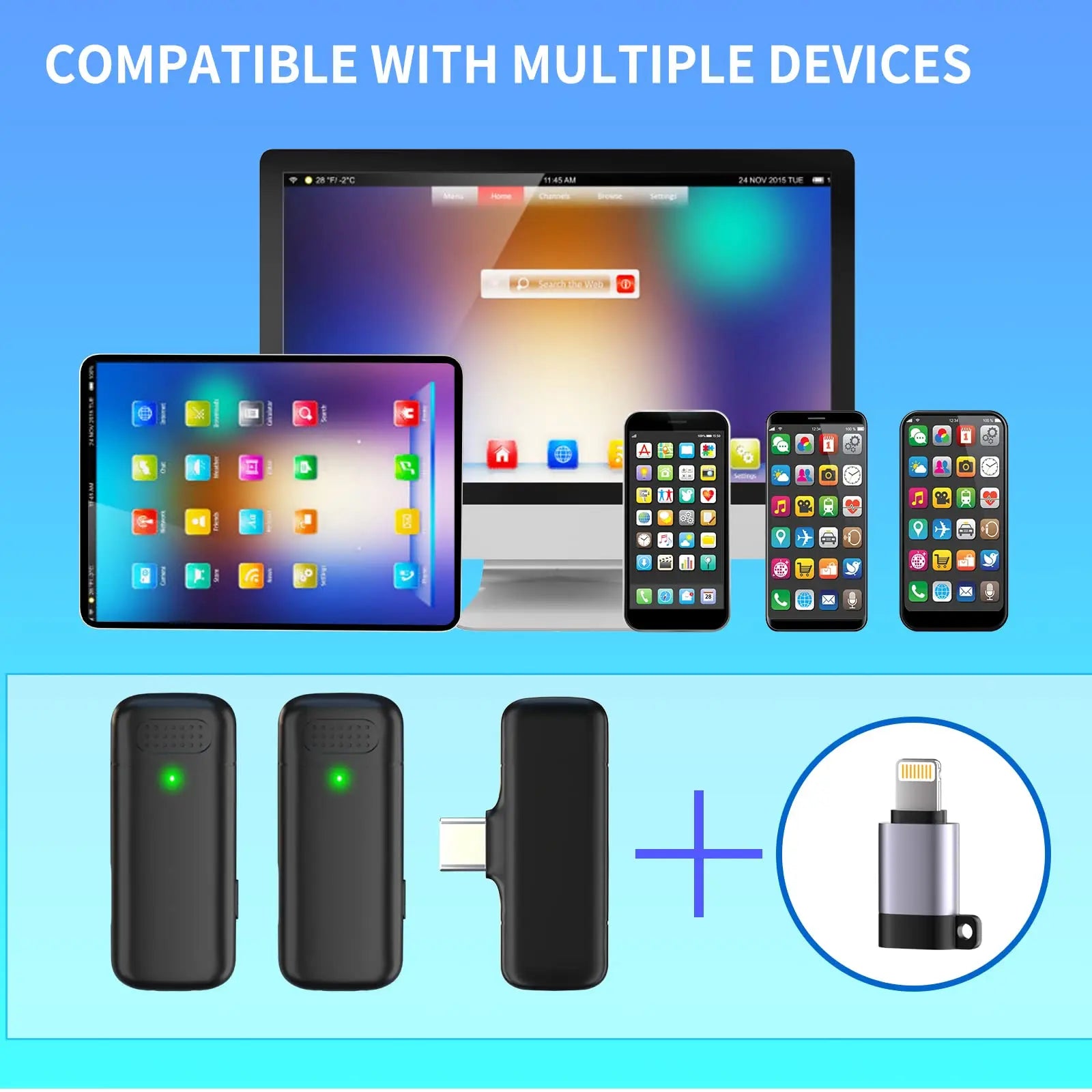 JOCEEY Wireless Microphone for Iphone, Youtube Video Recording Interview Professional Wireless Microphone, Wireless Lapel Mic